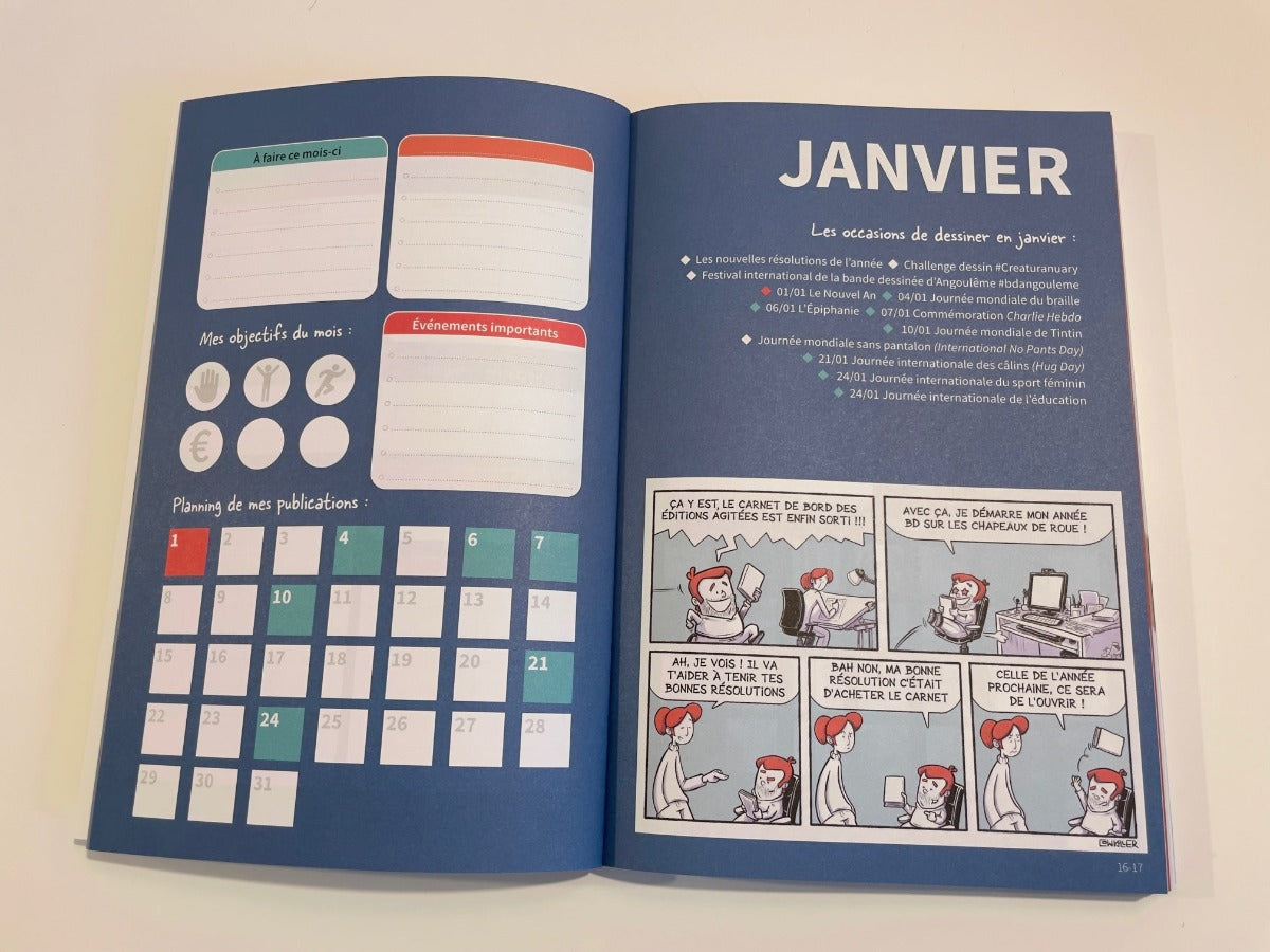 Le Carnet de bord du dessinateur, de la dessinatrice - Agenda perpétuel