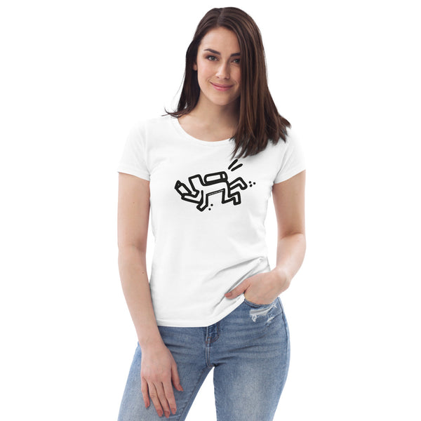 T-shirt Blanc ajusté coton bio femme LEA Plongeuse